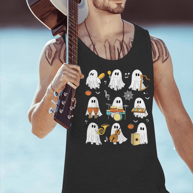 Halloween Ghost Playing Musical Instruments Music Teacher Men Tank Top, gift for family, gift for coworker Halloween Ghost Playing Musical Instruments Music Teacher Men Tank Top, gift for family, gift for coworker