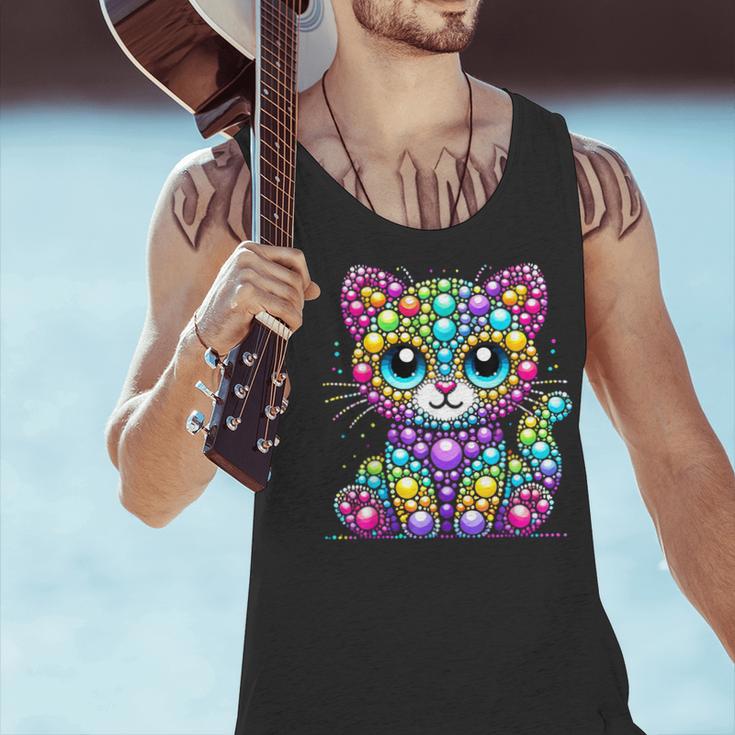 Happy Dot Day Colorful Polka Dot Cat Kitten Teachers Kids Men Tank Top, gift for family, gift for coworker