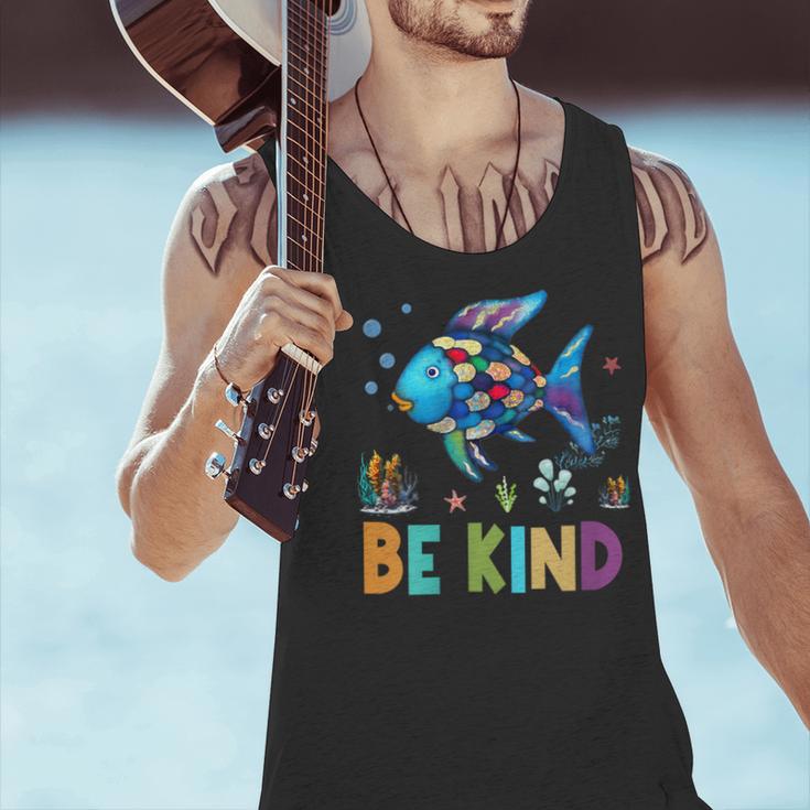 Happy First Day Of School Fish Rainbows Teacher Be Kind Men Tank Top, gift for family, gift for coworker Happy First Day Of School Fish Rainbows Teacher Be Kind Men Tank Top, gift for family, gift for coworker
