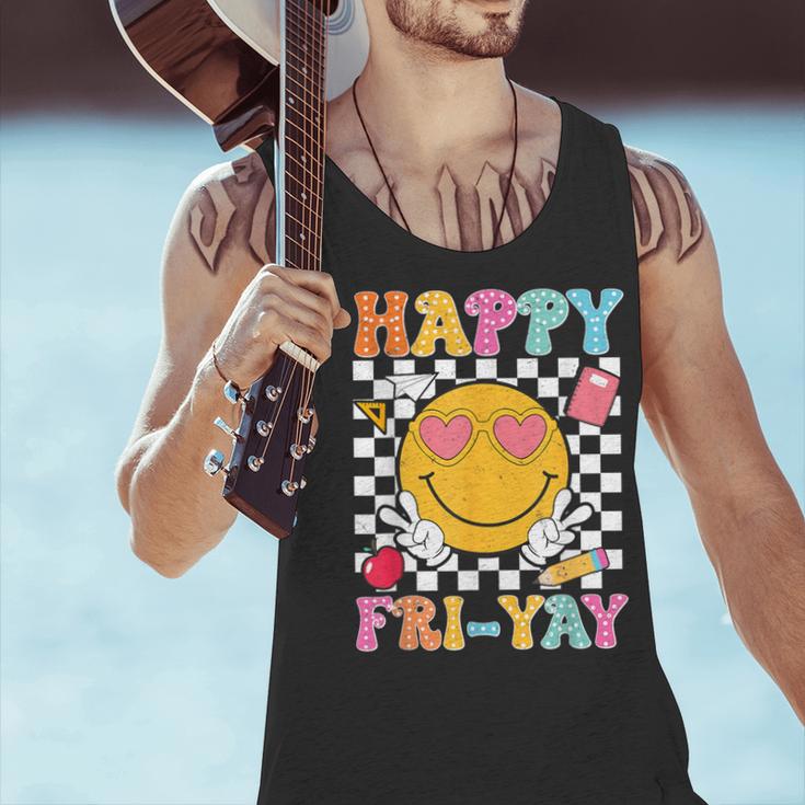 Happy Fri-Yay Groovy Teacher Friday Weekend Fri Yay Men Tank Top, Groovy Teacher Tank Tops, gift for family, gift for coworker