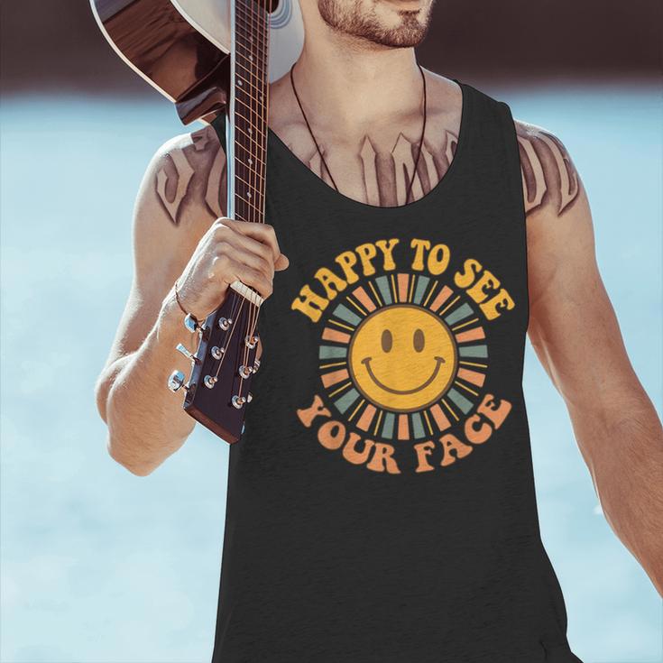 Happy To See Your Face Retro Happy Teacher Back To School Men Tank Top, gift for family, gift for coworker Happy To See Your Face Retro Happy Teacher Back To School Men Tank Top, gift for family, gift for coworker