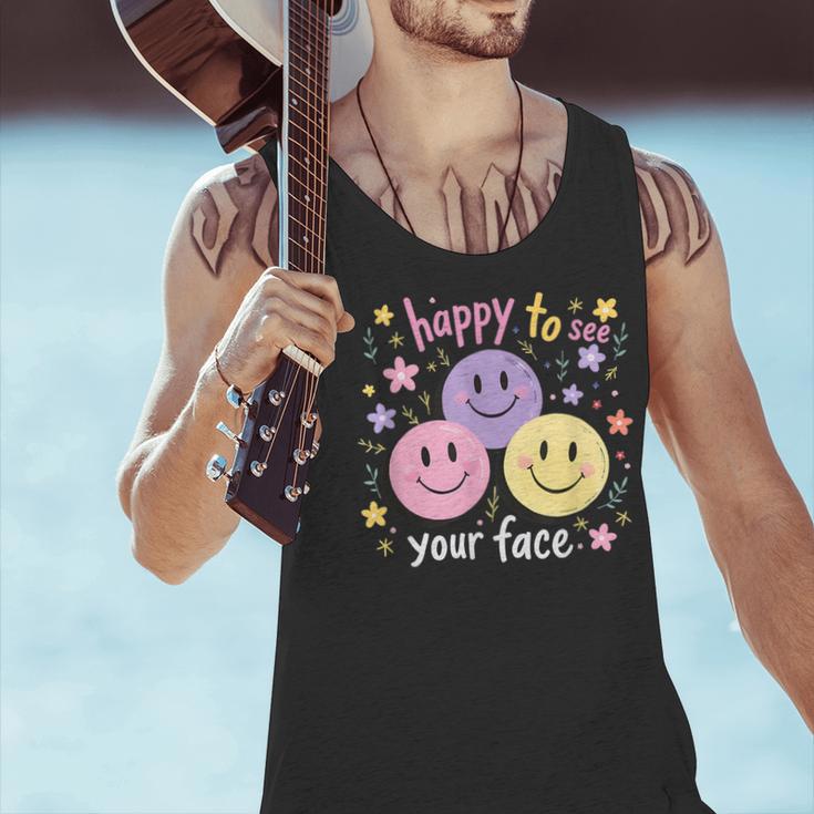 Happy To See Your Face Smile Face Teacher Back To School Men Tank Top, gift for family, gift for coworker Happy To See Your Face Smile Face Teacher Back To School Men Tank Top, gift for family, gift for coworker