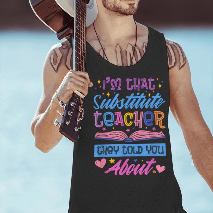 I'M That Substitute Teacher They Told Substitute Teacher Men Tank Top, gift for family, gift for coworker I'M That Substitute Teacher They Told Substitute Teacher Men Tank Top, gift for family, gift for coworker