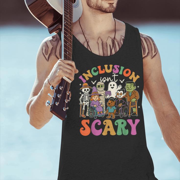 Inclusion Isnt Scary Halloween Skeleton Ghost Sped Teacher Men Tank Top, gift for family, gift for coworker