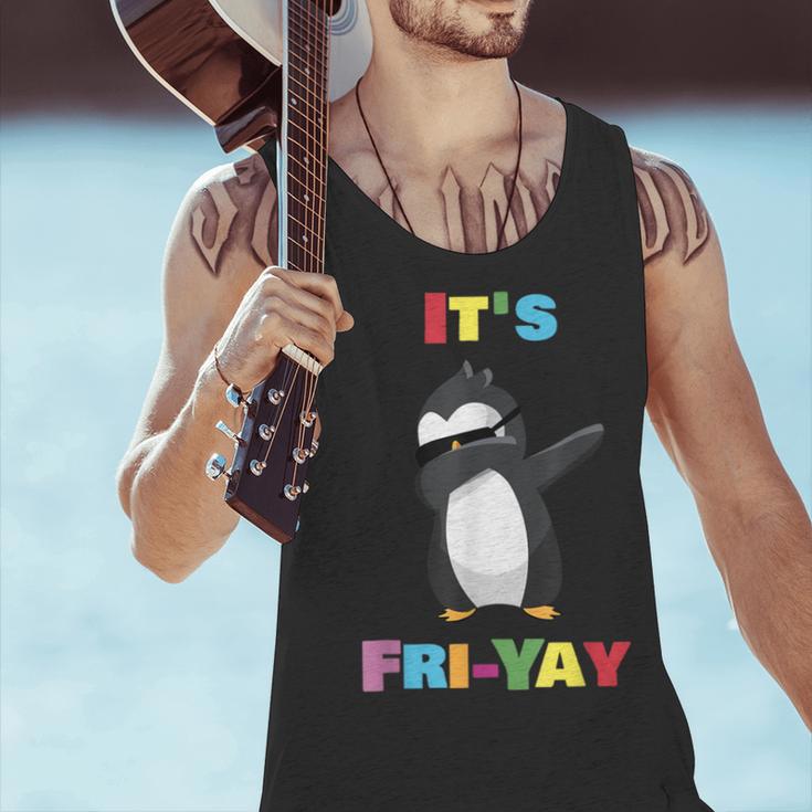 It's Fri-Yay Dabbing Penguin Friday Weekend Teacher Student Men Tank Top, gift for family, gift for coworker