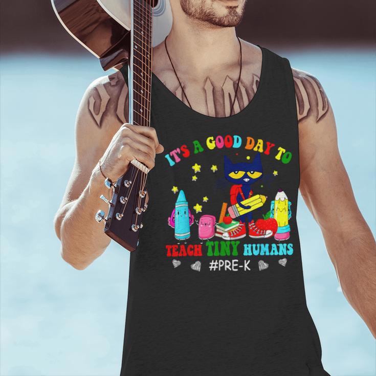 It's A Good-Day To Teach Tiny Humans Pre-K Cat Teacher Lover Men Tank Top, gift for family, gift for coworker It's A Good-Day To Teach Tiny Humans Pre-K Cat Teacher Lover Men Tank Top, gift for family, gift for coworker