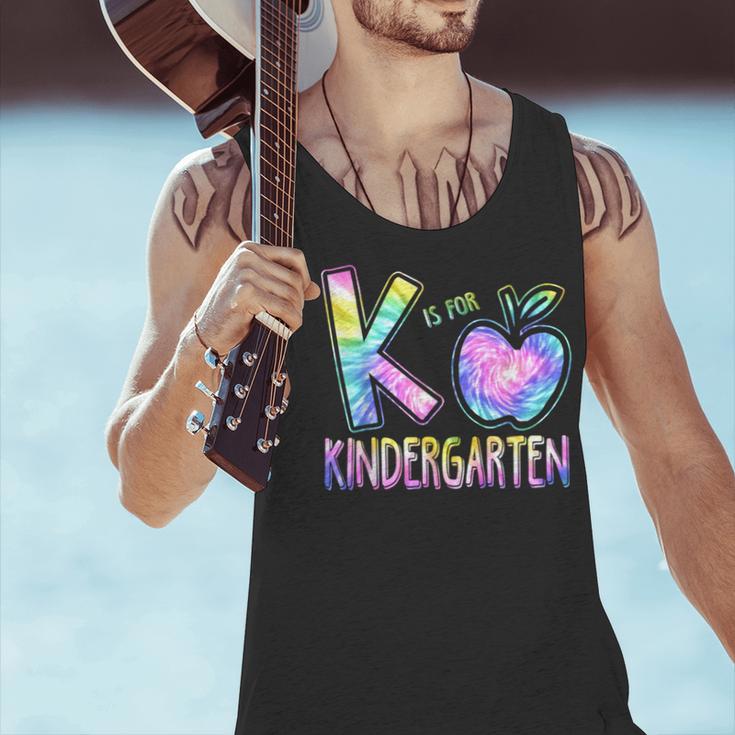 K Is For Kindergarten Teacher Tie Dye Back To School Kinder Men Tank Top, gift for family, gift for coworker