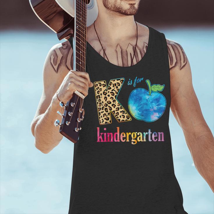 K Is For Kindergarten Teacher Tie Dye Back To School Kinder For Men Women Girls Kids Men Tank Top, gift for family, gift for coworker