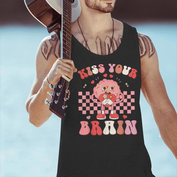 Kiss Your Brain Valentines Test Day Teacher Squad Kids Men Tank Top, gift for family, gift for coworker