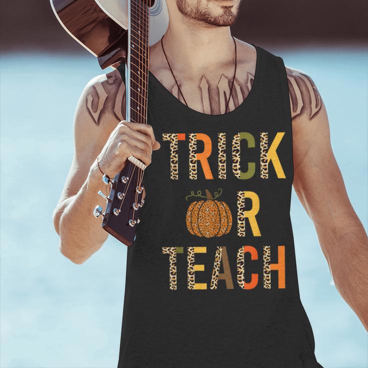 Leopard Trick Or Teach Halloween Teacher Costume Women Men Tank Top, gift for family, gift for coworker