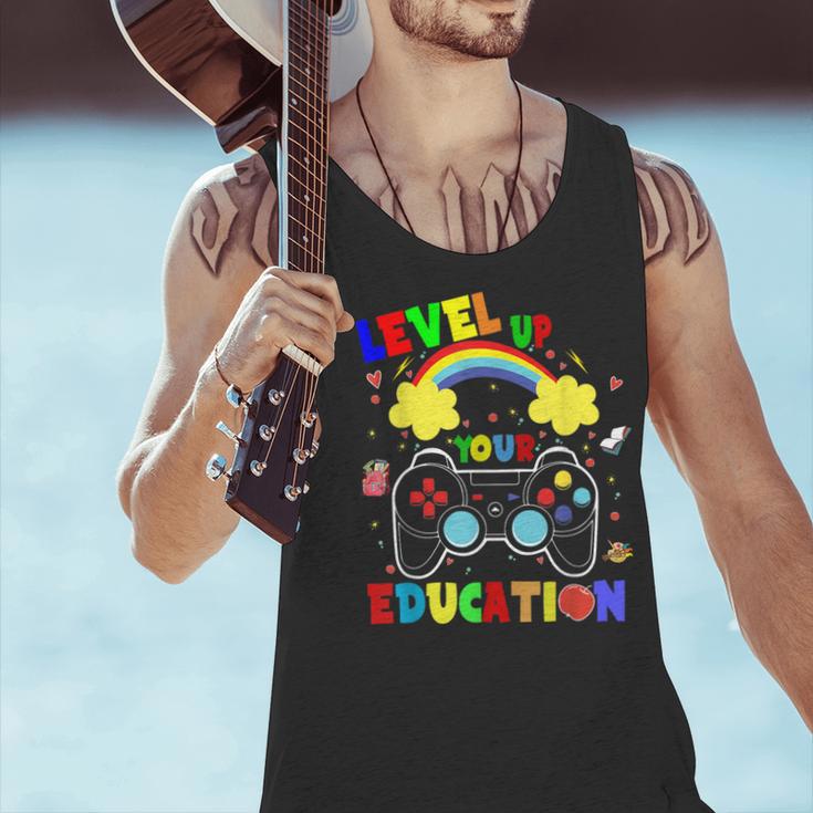 Level Up Your Education Gaming Inspired Teacher Gamers For Men Women Kids Men Tank Top, gift for family, gift for coworker