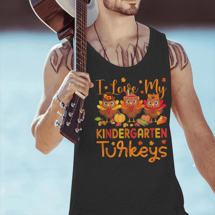 I Love My Kindergarten Turkeys Thanksgiving Teacher Students Men Tank Top, gift for family, gift for coworker I Love My Kindergarten Turkeys Thanksgiving Teacher Students Men Tank Top, gift for family, gift for coworker