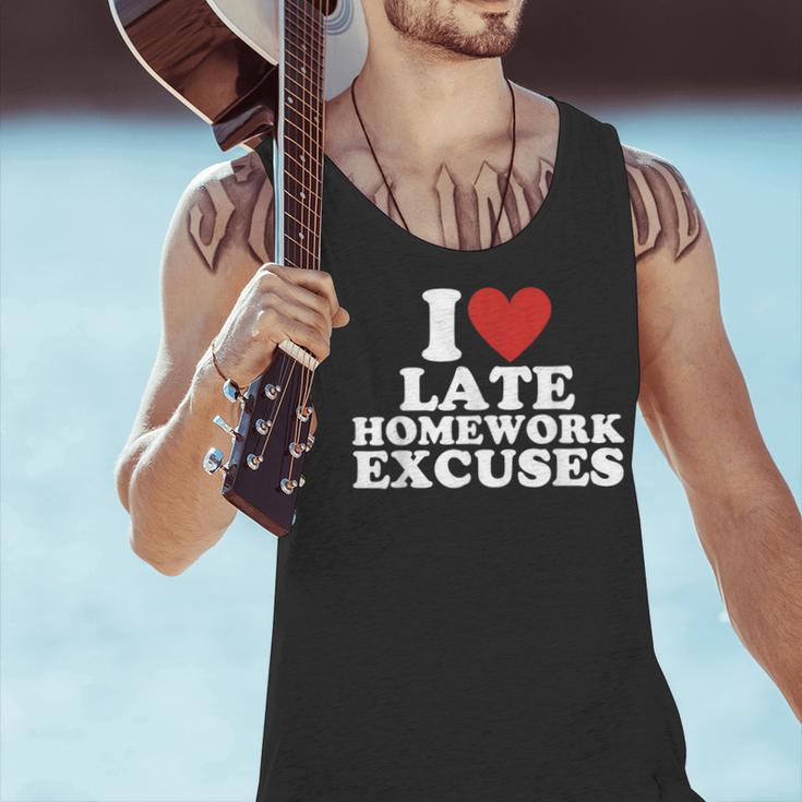 I Love Late Homework Excuses Sarcastic Teacher Lie For Men Women Men Tank Top, gift for family, gift for coworker I Love Late Homework Excuses Sarcastic Teacher Lie For Men Women Men Tank Top, gift for family, gift for coworker