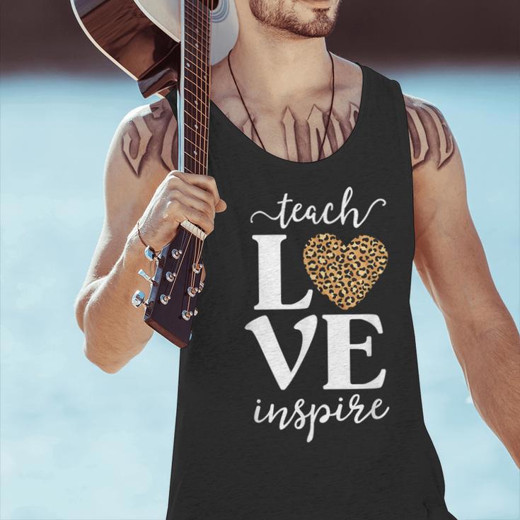 Love Leopard Print Teacher Cheetah School Inspire Teach Men Tank Top, gift for family, gift for coworker