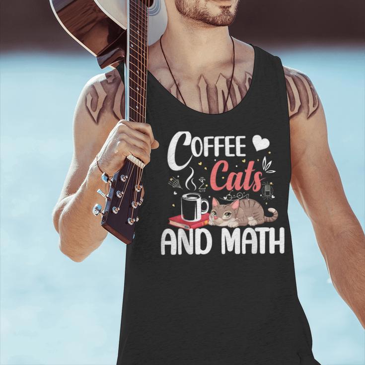 I Love Math Cats And Coffee Heart Mathematics Teacher Men Tank Top, gift for family, gift for coworker