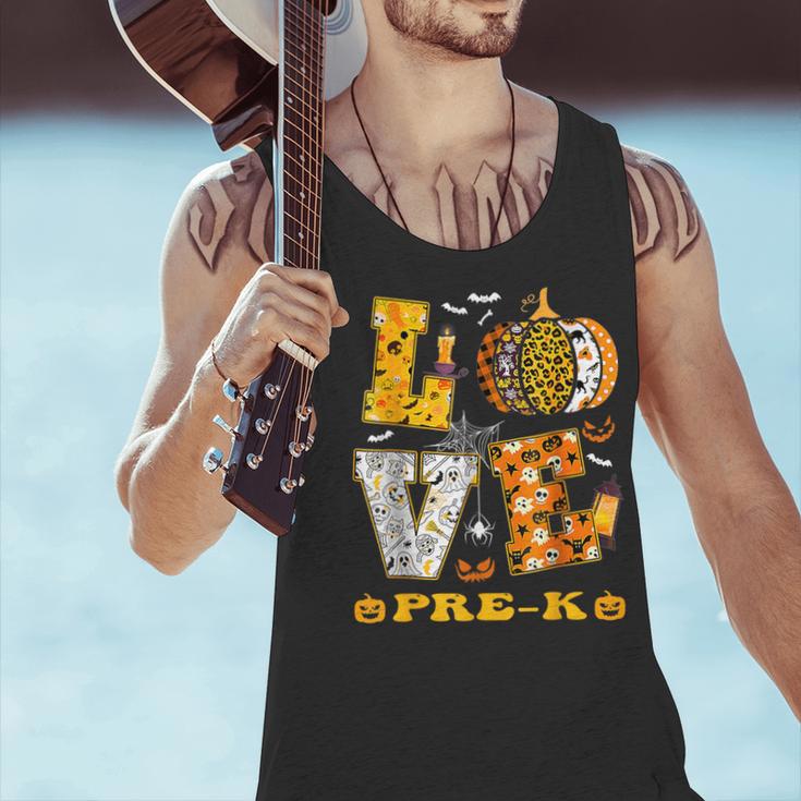 LOVE Pre-K Pumpkin Teacher Student Halloween Costume Men Tank Top, gift for family, gift for coworker