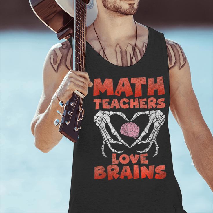 Math Teachers Love Brains Scary Halloween Men Women Men Tank Top, gift for family, gift for coworker