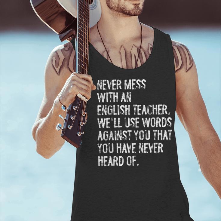 Never Mess With An English Teacher Back To School Men Tank Top, English Teacher Tank Tops, gift for family, gift for coworker