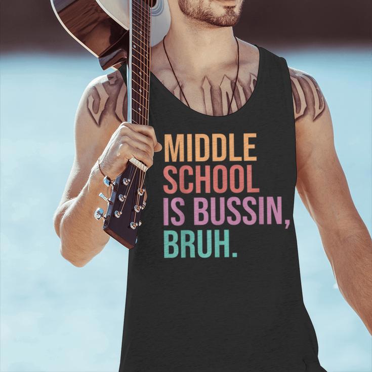 Middle School Teacher Middle School Is Bussin Bruh Men Tank Top, gift for family, gift for coworker