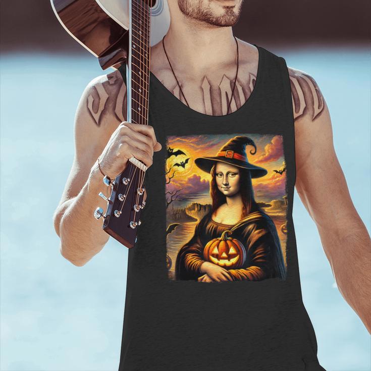 Mona Lisa Pumpkin Halloween Art Teacher Witchy Women Kids Men Tank Top, gift for family, gift for coworker