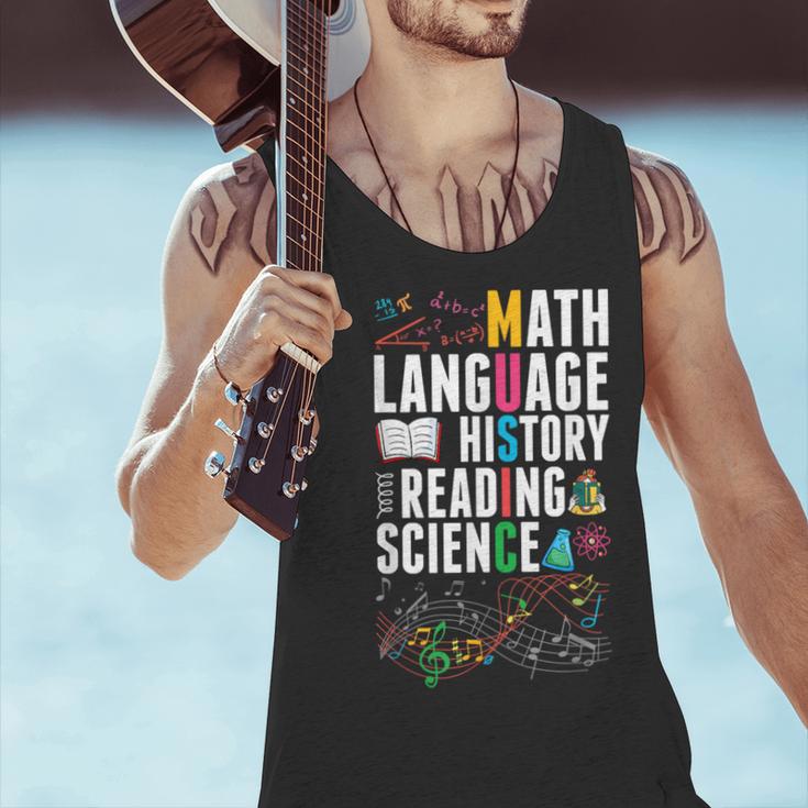 Music Teacher Music Math Language History Reading Science Men Tank Top, History Teacher Tank Tops, Science Teacher Tank Tops, gift for family, gift for coworker Music Teacher Music Math Language History Reading Science Men Tank Top, History Teacher Tank Tops, Science Teacher Tank Tops, gift for family, gift for coworker