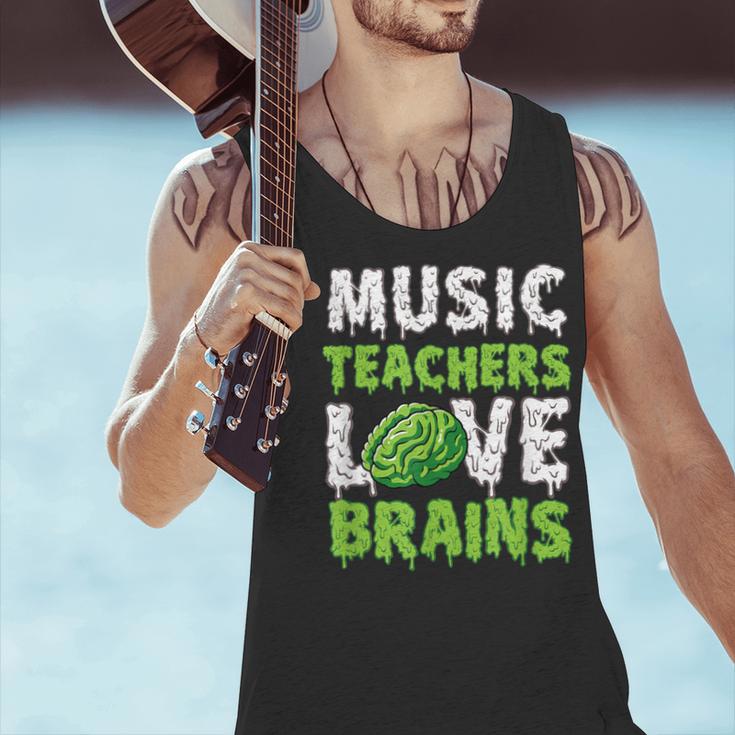 Music Teachers Love Brains Cute Teaching Halloween Men Tank Top, gift for family, gift for coworker