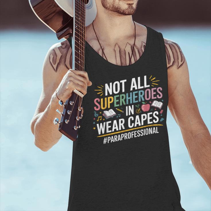 Not All Super Heroes Wear Capes Paraprofessional Teacher Men Tank Top, Super Teacher Tank Tops, gift for family, gift for coworker