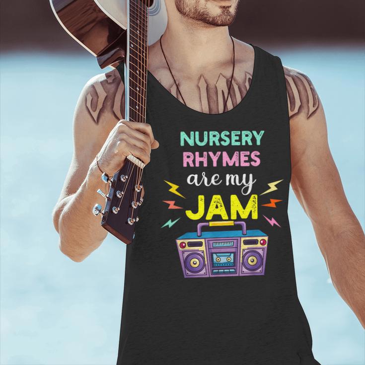 Nursery Rhymes Are My Jam 80s Retro Teachers & Students Kids Men Tank Top, gift for family, gift for coworker