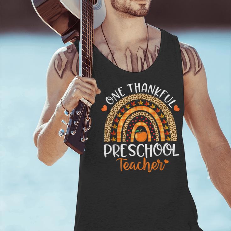 One Thankful Preschool Teacher Thanksgiving Rainbow Men Tank Top, gift for family, gift for coworker One Thankful Preschool Teacher Thanksgiving Rainbow Men Tank Top, gift for family, gift for coworker