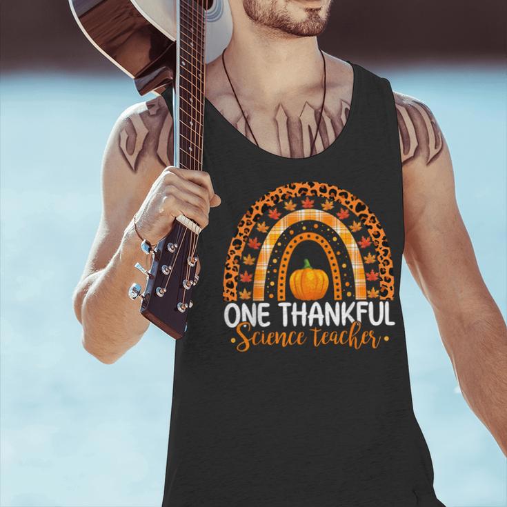 One Thankful Science Teacher Rainbow Boho Fall Thanksgiving Men Tank Top, Science Teacher Tank Tops, gift for family, gift for coworker