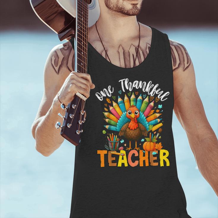 One Thankful Teacher Thanksgiving Turkey Cute Crayon Pencil Men Tank Top, gift for family, gift for coworker One Thankful Teacher Thanksgiving Turkey Cute Crayon Pencil Men Tank Top, gift for family, gift for coworker