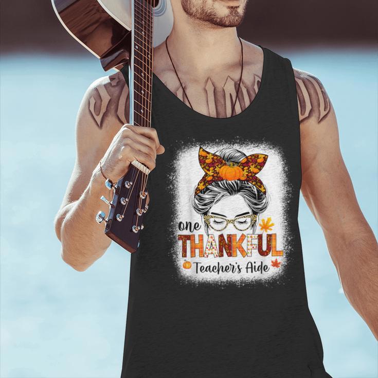 One Thankful Teacher's Aide Messy Bun Thanksgiving Fall Men Tank Top, gift for family, gift for coworker One Thankful Teacher's Aide Messy Bun Thanksgiving Fall Men Tank Top, gift for family, gift for coworker