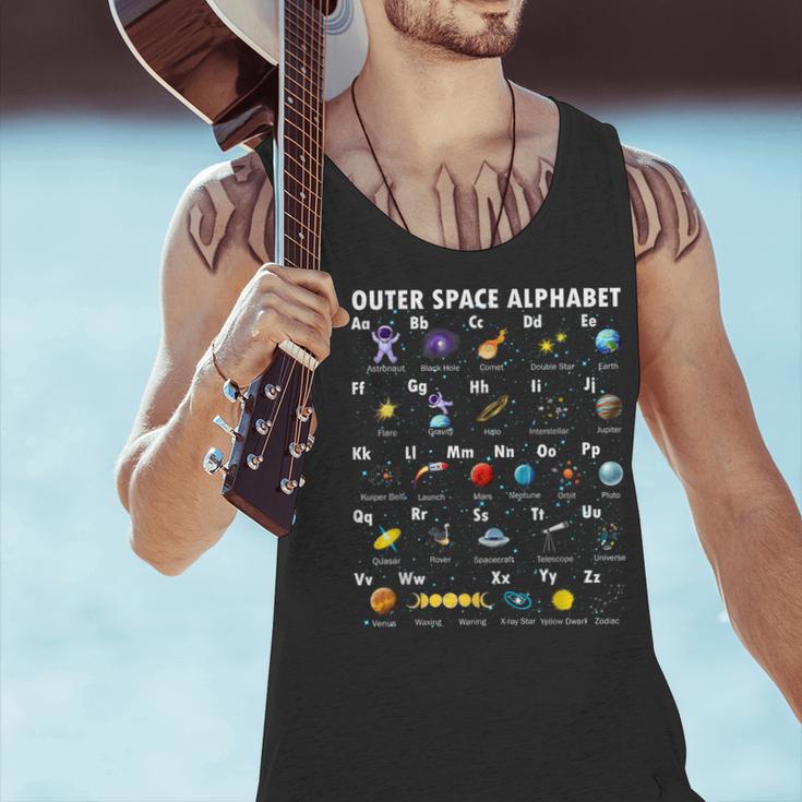 Outer Space Alphabet Kindergarten Teachers 1st Day Of School Men Tank Top, gift for family, gift for coworker Outer Space Alphabet Kindergarten Teachers 1st Day Of School Men Tank Top, gift for family, gift for coworker