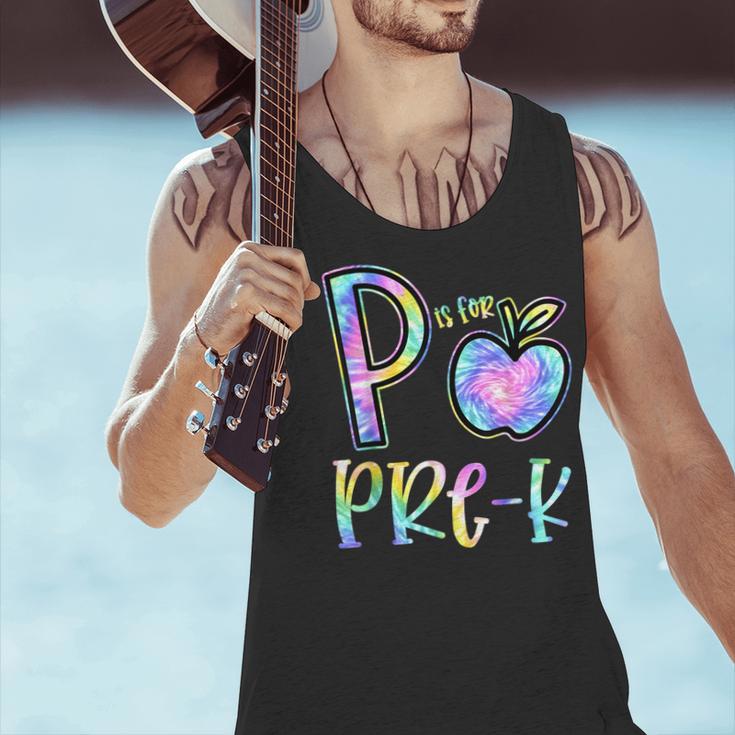 P Is For Pre-K Preschool Teacher Tie Dye Back To School Men Tank Top, gift for family, gift for coworker P Is For Pre-K Preschool Teacher Tie Dye Back To School Men Tank Top, gift for family, gift for coworker