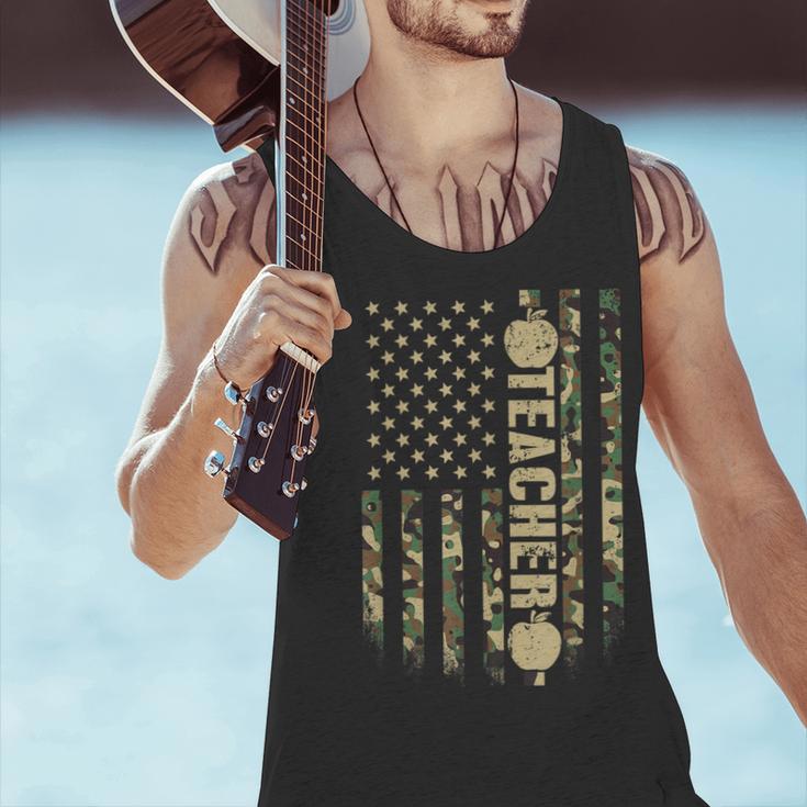 Patriotic Teacher American Flag Camouflage 4th Of July Camo Men Tank Top, gift for family, gift for coworker
