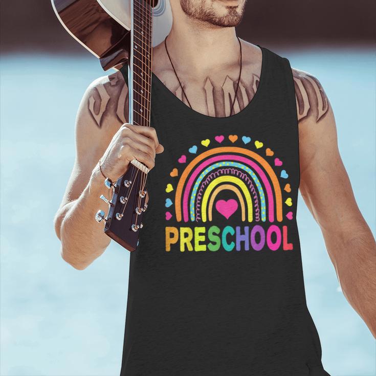 Preschool Rainbow Girls Boys Kids Teacher Back To School Men Tank Top, gift for family, gift for coworker