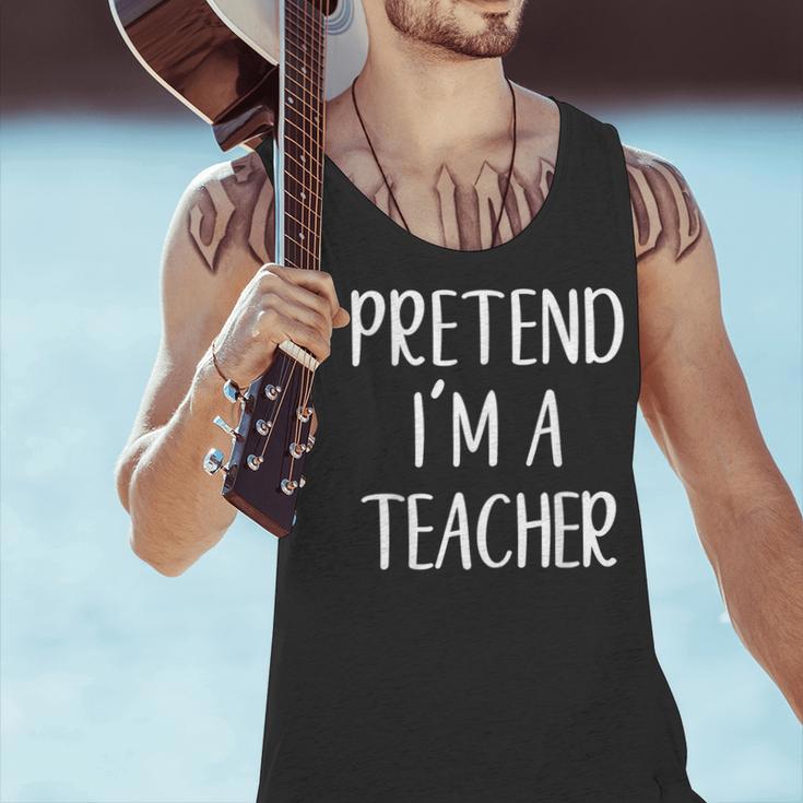 Pretend I'm A Teacher Costume Halloween Easy Adult Kid Men Tank Top, gift for family, gift for coworker
