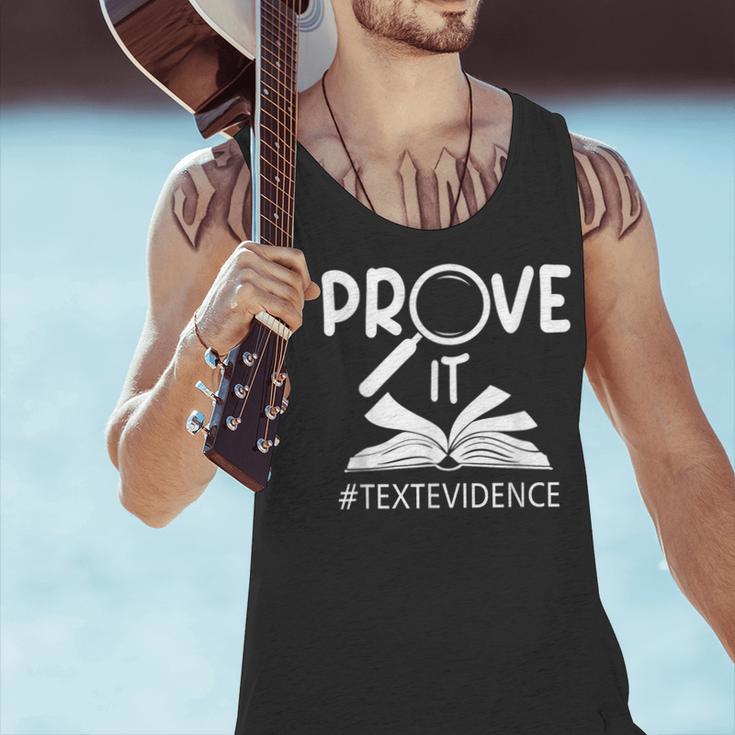 Prove It Text Evidences Reading Teacher First Day Of School Men Tank Top, gift for family, gift for coworker