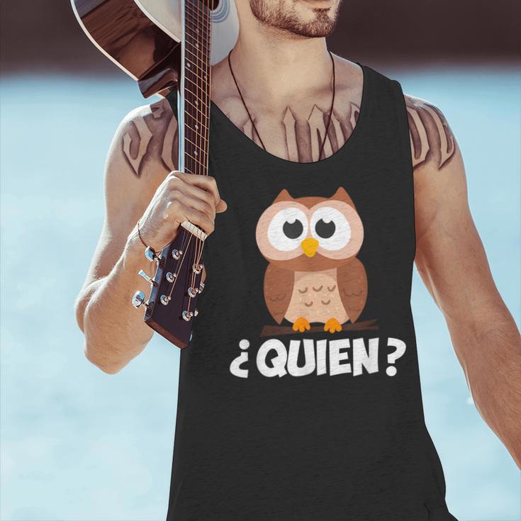 Quien Who Owl Spanish Teacher Men Tank Top, gift for family, gift for coworker Quien Who Owl Spanish Teacher Men Tank Top, gift for family, gift for coworker
