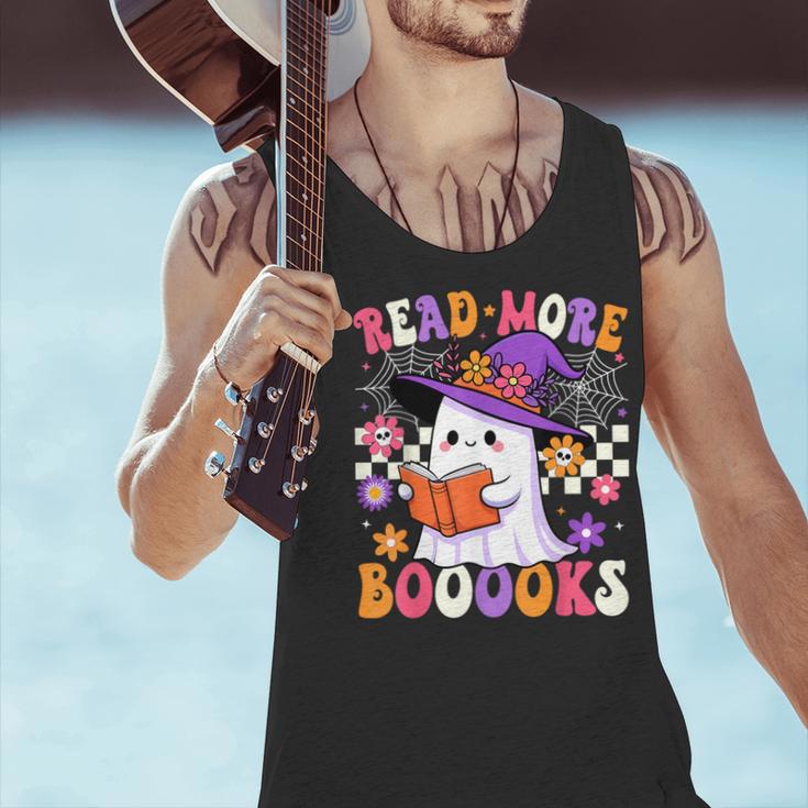 Read More Books Ghost Reading Book Teacher Halloween Men Tank Top, gift for family, gift for coworker