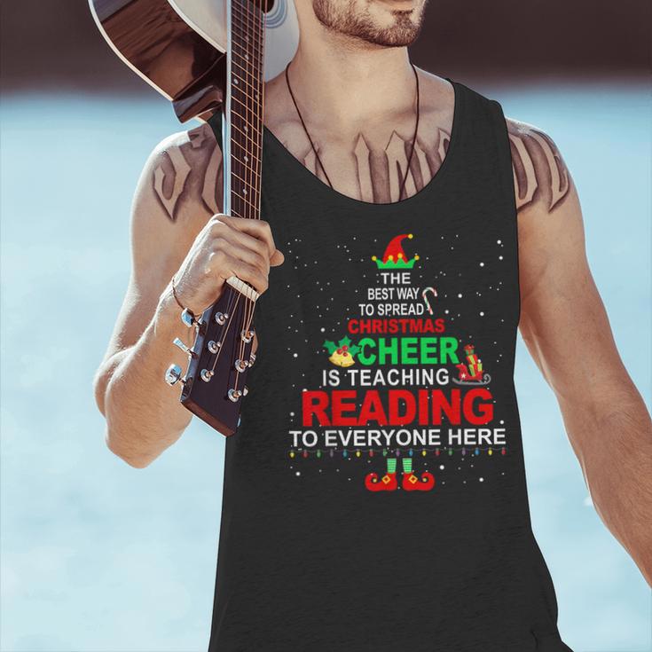 Reading Teacher Christmas Shirt Elf Christmas Cheer For Men Women Men Tank Top, gift for family, gift for coworker