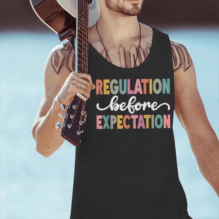 Regulation Before Expectation Cute ABA SPED Teacher Therapy Men Tank Top, gift for family, gift for coworker Regulation Before Expectation Cute ABA SPED Teacher Therapy Men Tank Top, gift for family, gift for coworker