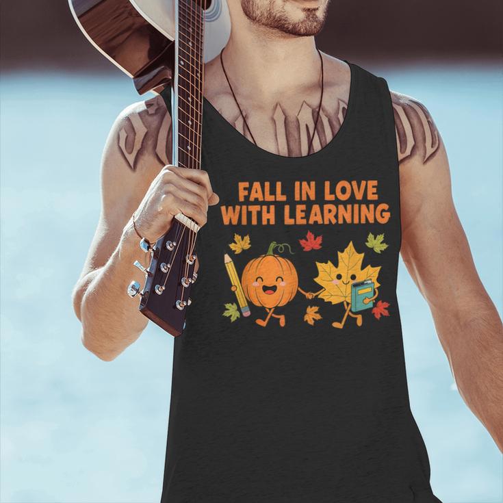 Retro Fall In Love With Learning Autumn Pumpkin Teacher Men Tank Top, gift for family, gift for coworker Retro Fall In Love With Learning Autumn Pumpkin Teacher Men Tank Top, gift for family, gift for coworker