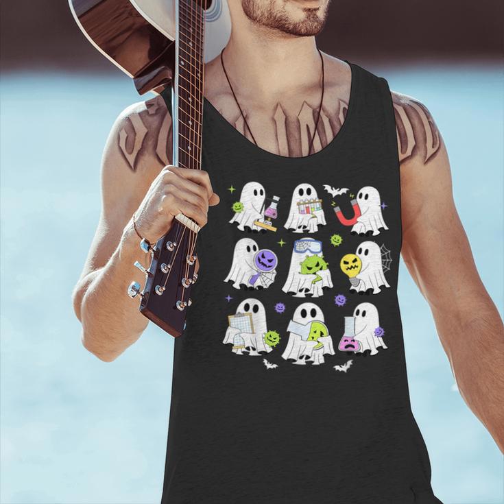 Retro Halloween Science Teacher Ghost Laboratory Teacher Men Tank Top, Science Teacher Tank Tops, gift for family, gift for coworker