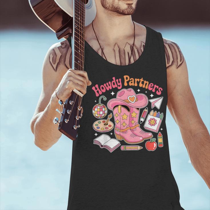 Retro Howdy Partners Cowgirl Cowboy Teacher Back To School Men Tank Top, gift for family, gift for coworker Retro Howdy Partners Cowgirl Cowboy Teacher Back To School Men Tank Top, gift for family, gift for coworker