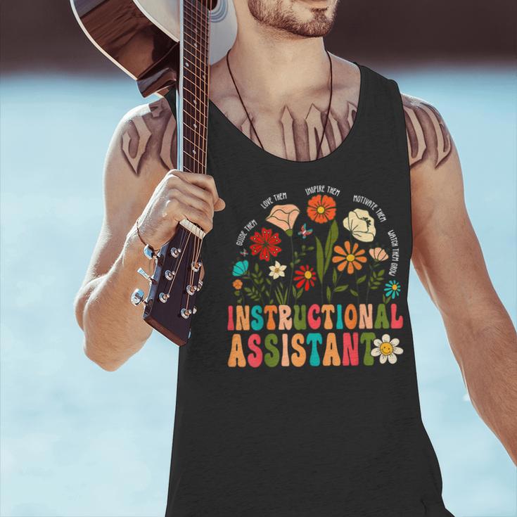 Retro Instructional Assistant Wildflowers Teacher Aide Men Tank Top, gift for family, gift for coworker