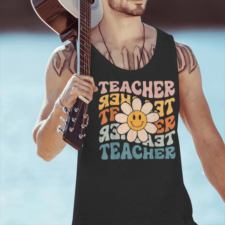 Retro Teacher Daisy Colorful Elementary School Teacher Men Tank Top, gift for family, gift for coworker Retro Teacher Daisy Colorful Elementary School Teacher Men Tank Top, gift for family, gift for coworker