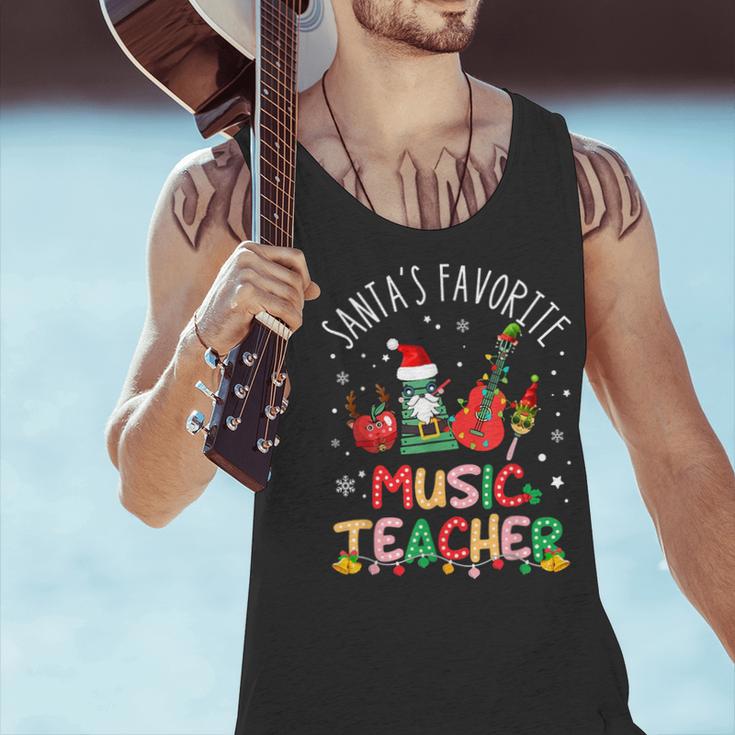 Santa's Favorite Music Teacher Christmas Santa Hat Matching Men Tank Top, gift for family, gift for coworker Santa's Favorite Music Teacher Christmas Santa Hat Matching Men Tank Top, gift for family, gift for coworker