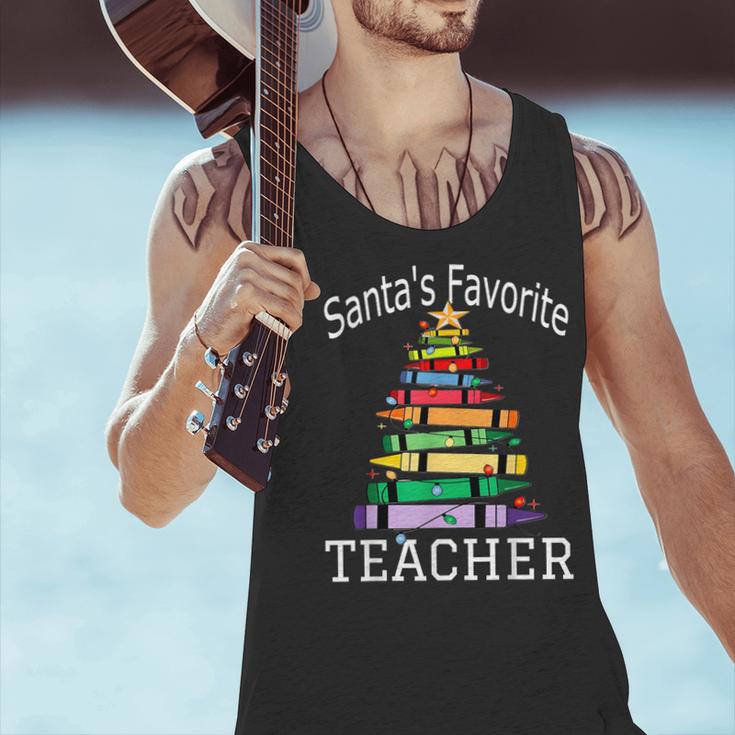 Santa's Favorite Teacher Idea For Christmas Teachers Men Tank Top, gift for family, gift for coworker