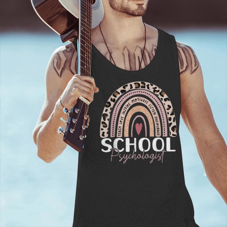 School Psych Teacher School Psychologist Leopard Rainbow Men Tank Top, gift for family, gift for coworker